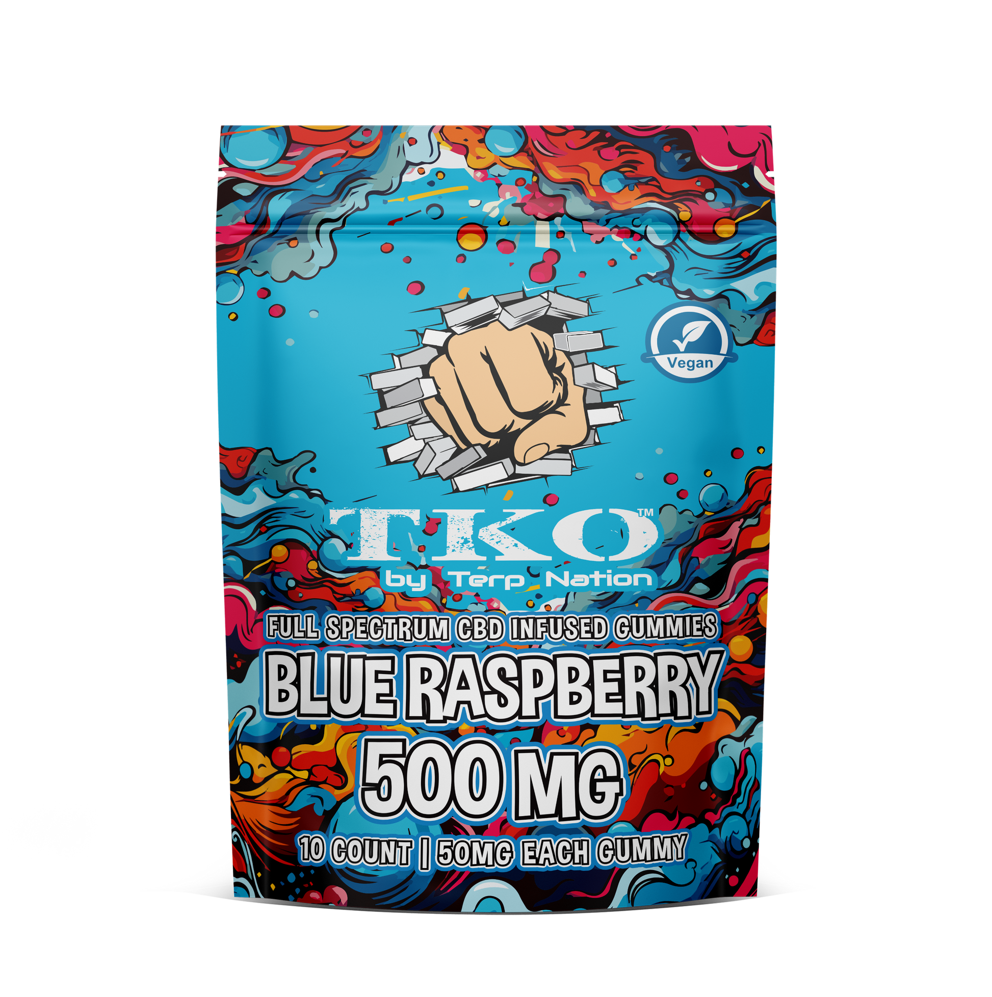 TKO Blue Rasperry CBD gummies 500mg