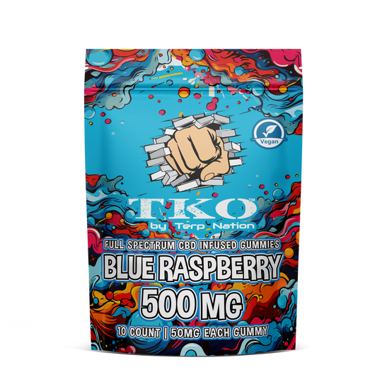 TKO Blue Rasperry CBD gummies 500mg