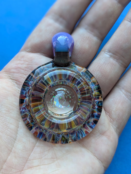 Opal Moon Optical Illusion Pendant