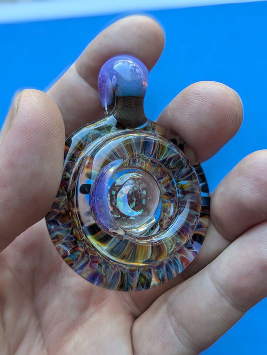 Opal Moon Optical Illusion Pendant