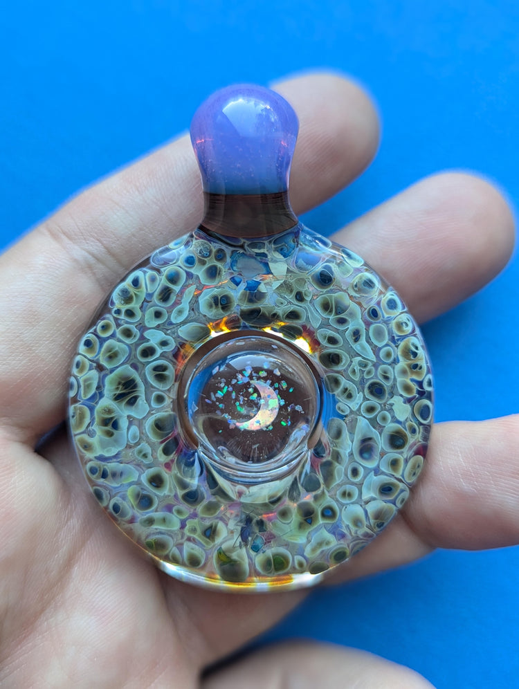 Opal Moon Optical Illusion Pendant